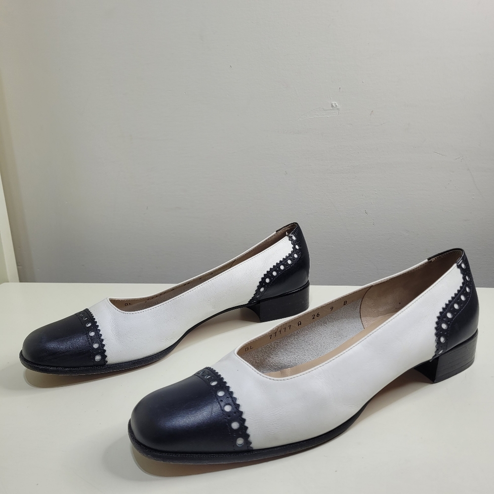 Salvatore Ferragamo Boutique Leather Colorblock Pattern Shoes Size Women's 9 - Picture 1 of 16